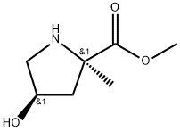 methyl (2R,4R)-4-hydroxy-2-methylpyrrolidine-2-carboxylate 结构式
