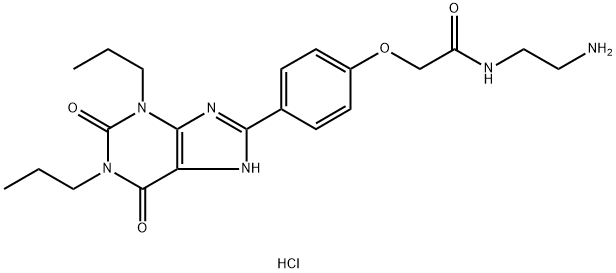 N-(2-氨基乙基)-2-(4-(2,6-二氧代-1,3-二丙基-2,3,6,7-四氢-1H-嘌呤-8-基)苯氧基)乙酰胺盐酸盐 结构式