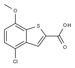 4-氯-7-甲氧基苯并[B]噻吩-2-羧酸 结构式