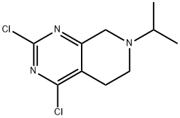 2,4-Dichloro-5,6,7,8-tetrahydro-7-(1-methylethyl)pyrido[3,4-d]pyrimidine 结构式