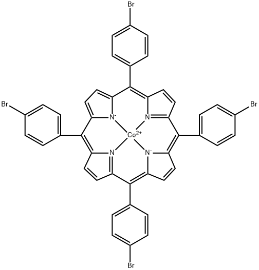 (SP-4-1)-[5,10,15,20-四(4-溴苯基)-21H,23H-卟啉(2-)-ΚN21,ΚN22,ΚN23,ΚN24]钴 结构式