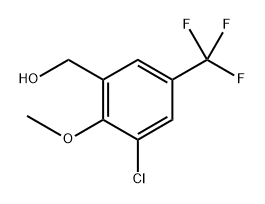 (3-Chloro-2-methoxy-5-(trifluoromethyl)phenyl)methanol 结构式