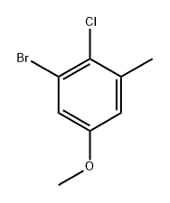 1-Bromo-2-chloro-5-methoxy-3-methylbenzene 结构式