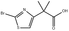 2-(2-溴噻唑-4-基)-2-甲基丙酸 结构式