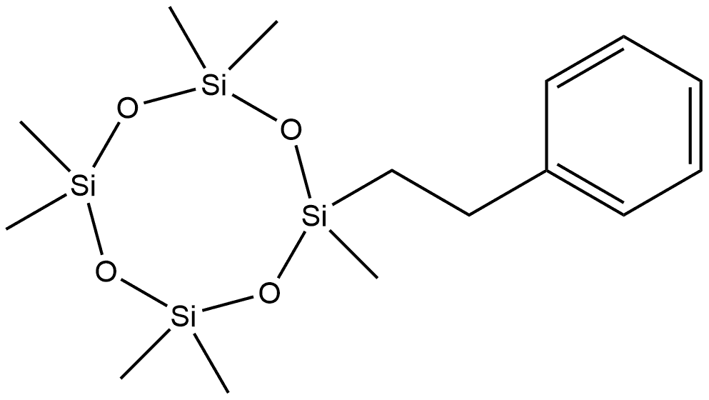 Cyclotetrasiloxane, 2,2,4,4,6,6,8-heptamethyl-8-(2-phenylethyl)- 结构式