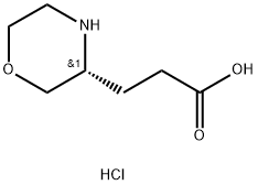 3-Morpholinepropanoic acid, hydrochloride, (3R)- 结构式