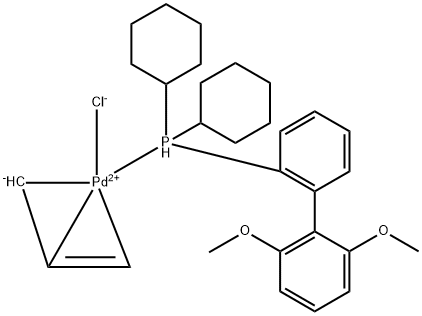 烯丙基(2-二环己基膦-2',6'-二甲氧基联苯)氯化钯 结构式