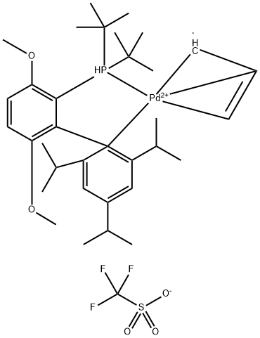 3,6-二甲氧基-2',4',6'-三(1-甲基乙基)[1,1'-联苯]-2-基-ΚC1']双(1,1-二甲基乙基)膦-ΚP](Η3-2-丙烯-1-基)-钯(1+), 1,1,1-三氟甲磺酸盐(1:1) 结构式