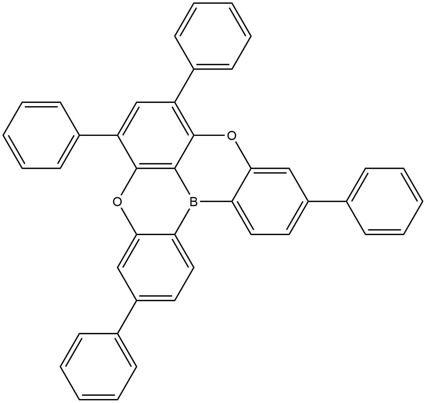 3,6,8,11-四苯基-5,9-二氧杂-13B-硼萘并[3,2,1-DE]蒽 结构式