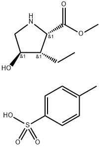 L-PROLINE, 3-ETHYL-4-HYDROXY-, METHYL ESTER, (3S,4R)-, 4-METHYLBENZENESULFONATE (1:1) 结构式