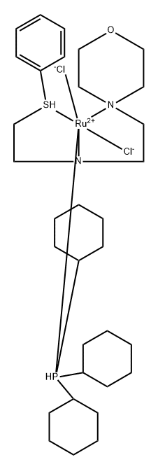 二氯[N-[2-(苯硫基-ΚS)乙基]-[4-吗啉乙胺-ΚNN1,ΚN1](三环己基膦)钌(II) 结构式