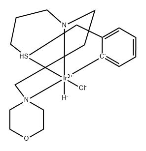 氯代[2-[[[3-[[3-(4-吗啉基-ΚN4)丙基]氨基-ΚN]丙基]硫代-ΚS]甲基]苯基-ΚC]铱(III) 结构式