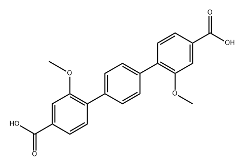 2,2''-二甲氧基-[1,1':4',1''] -三联苯-4,4''-二甲酸 结构式