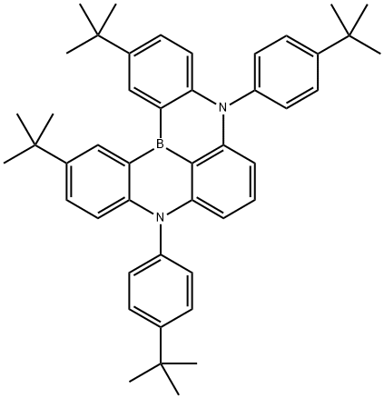 2,12-二(叔丁基)-5,9-双(4-叔丁基苯基)-5,9-二氮杂-13B-硼萘[3,2,1-脱]蒽 结构式