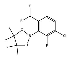 2-(3-氯-6-(二氟甲基)-2-氟苯基)-4,4,5,5-四甲基-1,3,2-二氧硼烷 结构式
