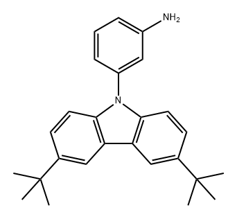 3-(3,6-di-tert-butyl-9H-carbazol-9-yl)aniline 结构式