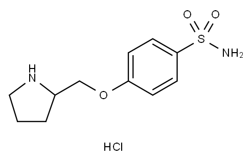 4-(pyrrolidin-2-ylmethoxy)benzene-1-sulfonamide hydrochloride 结构式