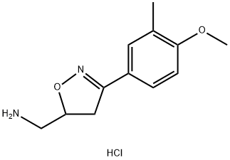[3-(4-methoxy-3-methylphenyl)-4,5-dihydro-1,2-oxazol-5-yl]methanamine hydrochloride 结构式
