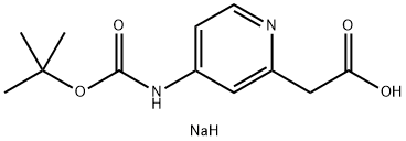 Sodium 2-(4-([(tert-butoxy)carbonyl]amino)pyridin-2-yl)acetate 结构式