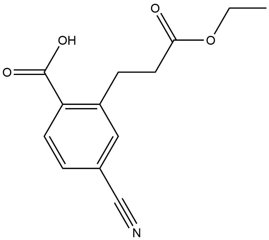 Ethyl 2-carboxy-5-cyanophenylpropanoate 结构式