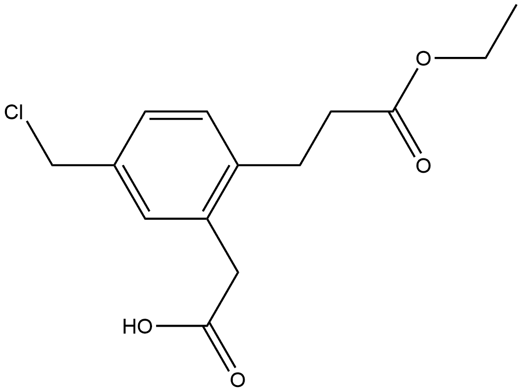 5-(Chloromethyl)-2-(3-ethoxy-3-oxopropyl)phenylacetic acid 结构式
