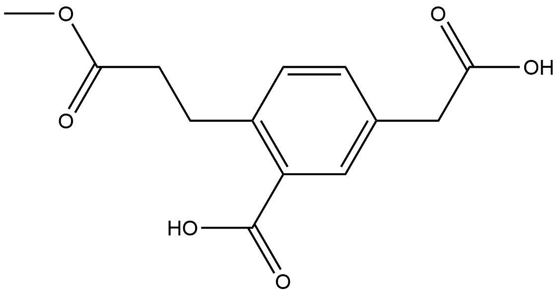 3-Carboxy-4-(3-methoxy-3-oxopropyl)phenylacetic acid 结构式