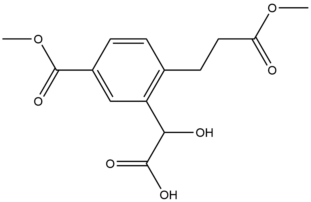 Methyl 3-(carboxy(hydroxy)methyl)-4-(3-methoxy-3-oxopropyl)benzoate 结构式