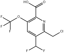 2-(Chloromethyl)-3-(difluoromethyl)-5-(trifluoromethoxy)pyridine-6-carboxylic acid 结构式