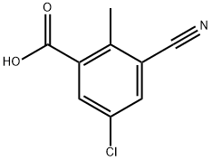 5-Chloro-3-cyano-2-methylbenzoic acid 结构式