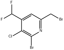 2-Bromo-6-(bromomethyl)-3-chloro-4-(difluoromethyl)pyridine 结构式