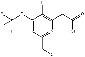 6-(Chloromethyl)-3-fluoro-4-(trifluoromethoxy)pyridine-2-acetic acid 结构式