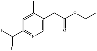 Ethyl 2-(difluoromethyl)-4-methylpyridine-5-acetate 结构式