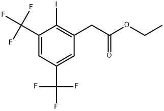Ethyl 3,5-bis(trifluoromethyl)-2-iodophenylacetate 结构式