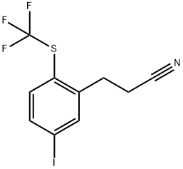 3-(5-Iodo-2-(trifluoromethylthio)phenyl)propanenitrile