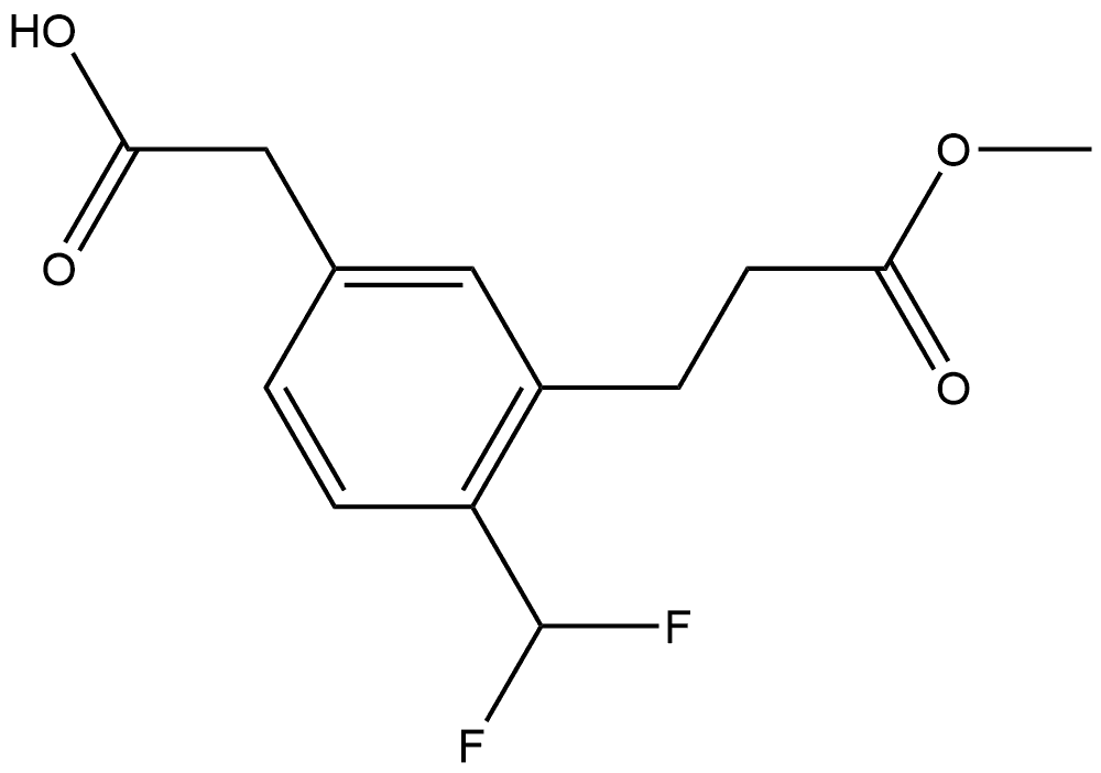 4-(Difluoromethyl)-3-(3-methoxy-3-oxopropyl)phenylacetic acid 结构式