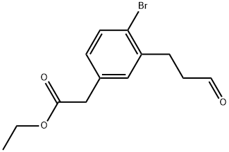 Ethyl 4-bromo-3-(3-oxopropyl)phenylacetate