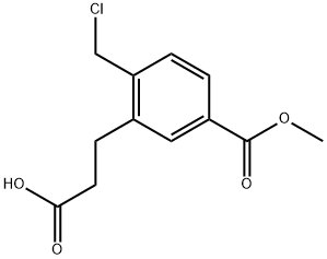 Methyl 3-(2-carboxyethyl)-4-(chloromethyl)benzoate 结构式