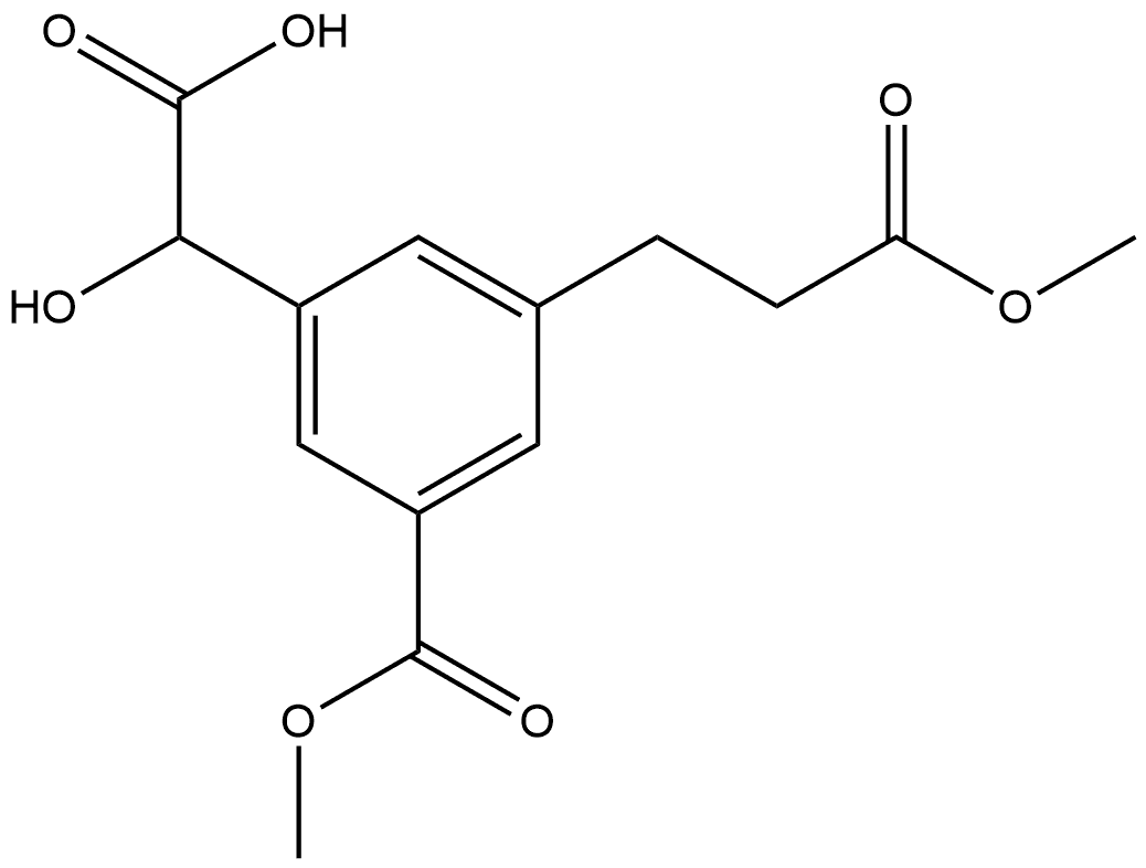 Methyl 3-(carboxy(hydroxy)methyl)-5-(3-methoxy-3-oxopropyl)benzoate 结构式