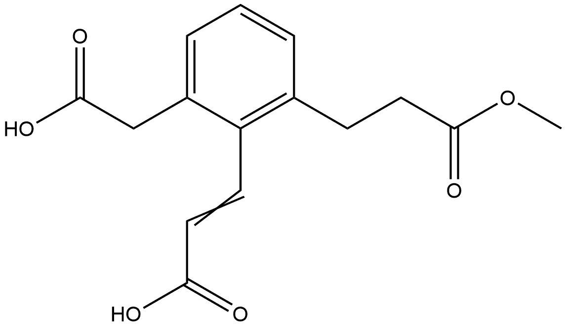 2-(Carboxymethyl)-6-(3-methoxy-3-oxopropyl)cinnamic acid 结构式