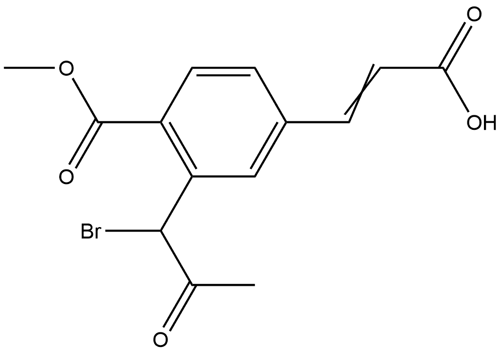 Methyl 2-(1-bromo-2-oxopropyl)-4-(2-carboxyvinyl)benzoate 结构式