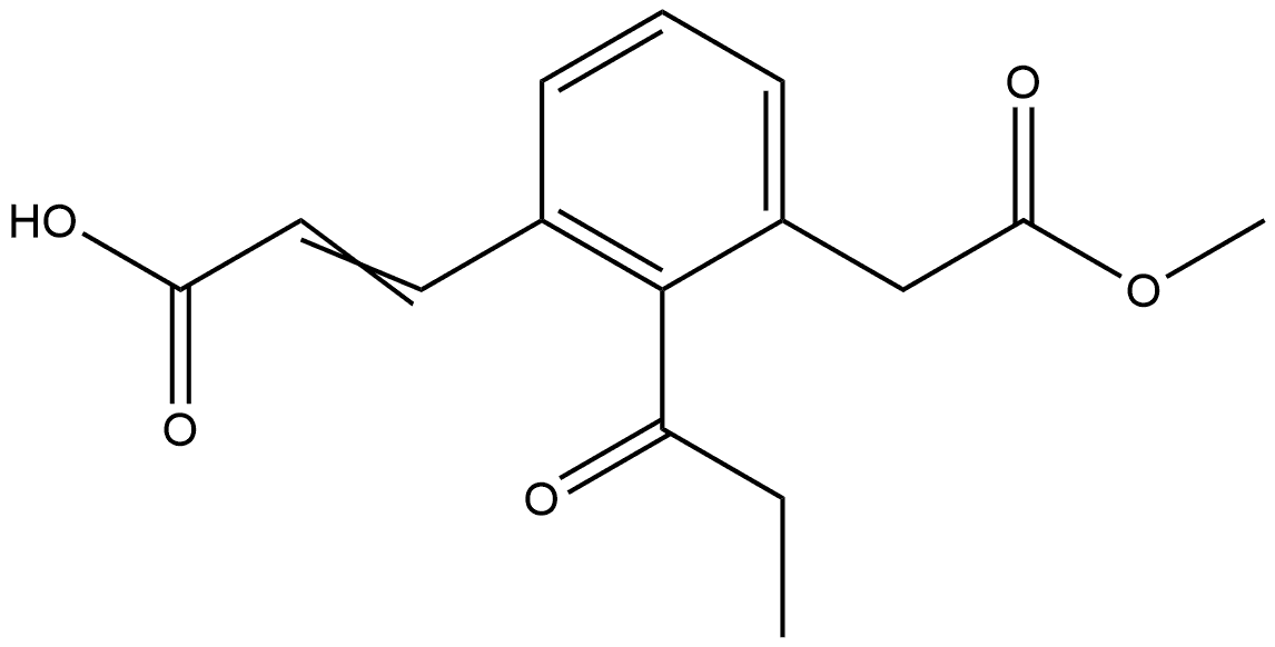 Methyl 3-(2-carboxyvinyl)-2-propionylphenylacetate 结构式