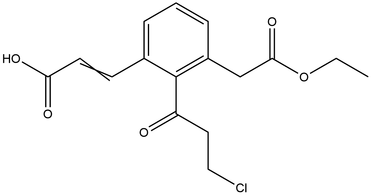 Ethyl 3-(2-carboxyvinyl)-2-(3-chloropropanoyl)phenylacetate 结构式