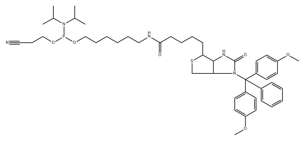 5'-BIOTIN PHOSPHORAMIDITE 结构式