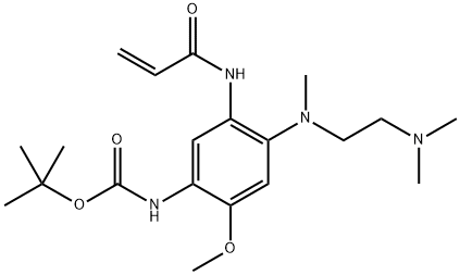 Carbamic acid, N-[4-[[2-(dimethylamino)ethyl]methylamino]-2-methoxy-5-[(1-oxo-2-propen-1-yl)amino]phenyl]-, 1,1-dimethylethyl ester 结构式