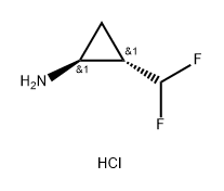 REL-2-(二氟甲基)环丙烷-1-胺(盐酸盐) 结构式