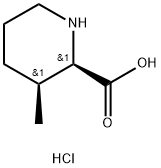 (2R,3S)-3-甲基哌啶-2-羧酸盐酸盐 结构式