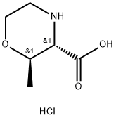 3-Morpholinecarboxylic acid, 2-methyl-, hydrochloride,(2R,3S)- 结构式