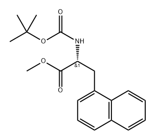 (R)-2-(叔丁氧羰基)氨基)-3-(萘-1-基)丙酸甲酯 结构式