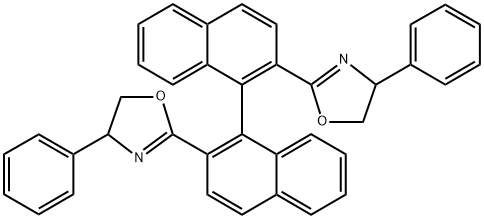 (1S)-2,2'-双((S)-4-苯基-4,5-二氢恶唑-2-基)-1,1'-联萘 结构式