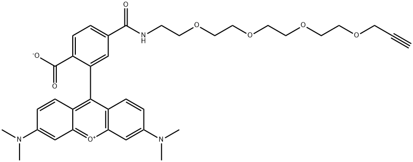 Acetylene-PEG4-carboxytetramethylrhodamine 110 conjugate 结构式